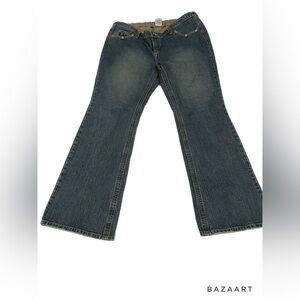 American Star Distressed Jeans elastic waist in back Size L  W